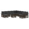 vidaXL Tuinbankenset 12 st Grijs en Donkergrijs poly rattan
