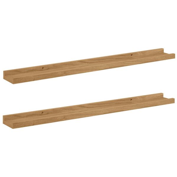 vidaXL Wandplank met plank 2 pcs Bruin 80 x 9 x 3 cm Bewerkt hout