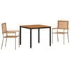 vidaXL Tuin eettafelset 3 st Beige en Bruin poly rattan