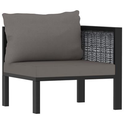 vidaXL 9-delige Loungeset met kussens poly rattan antraciet