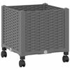 vidaXL Tuinschaal met wielen Lichtgrijs 40 x 40 x 48 cm PP