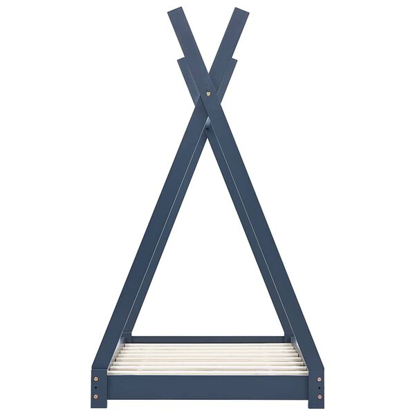 vidaXL Kinderbedframe massief grenenhout grijs 70x140 cm