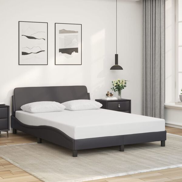 vidaXL Bedframe "Dover" kunstleer grijs 140x200 cm