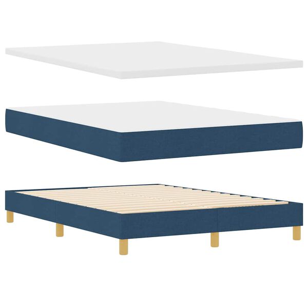 vidaXL Boxspringbed met matras met hoofdeinde Blauw 160 x 200 cm Stof