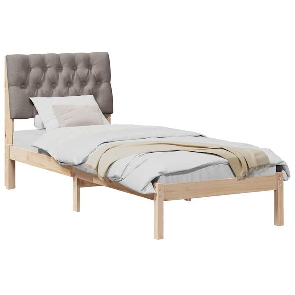 vidaXL Bedframe met Gevoerd Hoofdgedeelte Bruin 75 x 190 cm