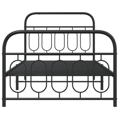 vidaXL Bedframe met hoofd- en voeteneinde metaal zwart 100x200 cm