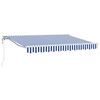 vidaXL Elektrisch Uittrekbaar Zonnescherm Blauw en Wit 3,5 x 2,5 m