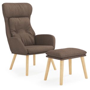 vidaXL Relaxstoel met voetenbank stof taupe