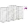 vidaXL Schanskorven 12 st gewelfd 300x50x160/180 cm ijzer
