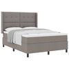 vidaXL Boxspringbed met kussen met hoofdeinde Taupe 190 x 140 cm Stof