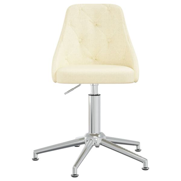 vidaXL Eetkamerstoel draaibaar stof cr&egrave;mekleurig