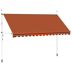 vidaXL Luifel handmatig uittrekbaar 400 cm oranje en bruin