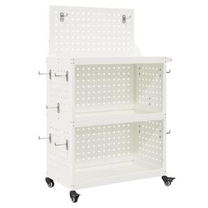 vidaXL Gereedschapswagen Wit 65 x 35 x 111 cm Koudgewalst staal