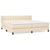 vidaXL Boxspring met matras stof cr&egrave;mekleurig 200x200 cm