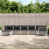 vidaXL 7-delige Loungeset met kussens staal wit