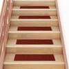 vidaXL Trapmatten Zelfklevend 15 stuks 76x20 cm Bordeaux Rood Rechthoekig