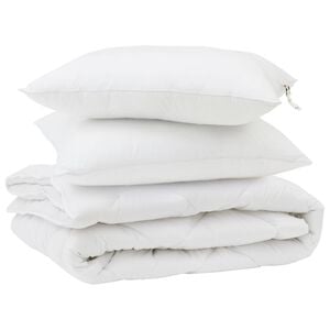 vidaXL Dekbed met kussen 3 pcs Wit Microfibre