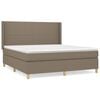 vidaXL Boxspring met matras stof taupe 160x200 cm
