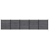 vidaXL Hek set 5 st 872 x 186 cm WPC en Aluminium Grijs