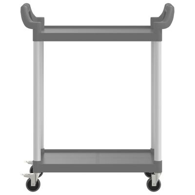 vidaXL Trolley 2-laags 81x41x92 cm aluminium grijs