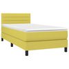 vidaXL Boxspring met matras en LED stof groen 90x200 cm
