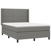 vidaXL Boxspring met matras en LED stof donkergrijs 140x190 cm