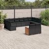 vidaXL 12-delige Loungeset met kussens poly rattan zwart