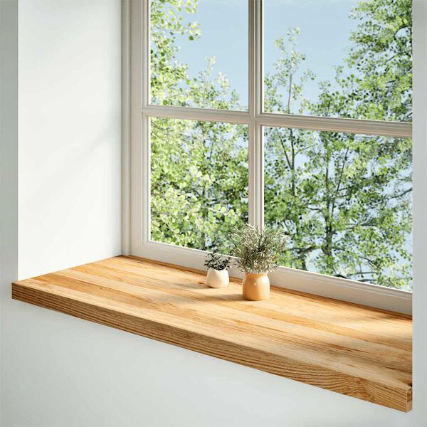 vidaXL Vensterbanken 2 st 100x40x2 cm massief eikenhout lichtbruin