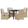 vidaXL Tuin eettafelset 5 st Beige en Licht Grijs poly rattan