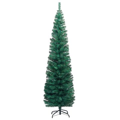 vidaXL Kunstkerstboom met verlichting en kerstballen smal 180 cm groen