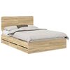 vidaXL Bedframe met lade Sonoma Eiken 160 x 200 cm Ingenieurshout