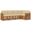 vidaXL Buiten bankenset 5 st Natuurlijk en Beige Polyester