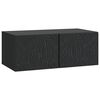 vidaXL Wandbeugel TV-kast 98 x 31 cm Zwart Bewerkt hout Wandgemonteerd