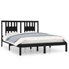 vidaXL Bedframe massief hout zwart 150x200 cm