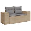 vidaXL 12-delige Loungeset met kussens poly rattan beige