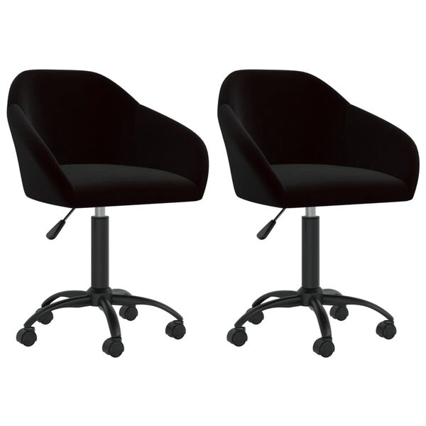 vidaXL Eetkamerstoelen draaibaar 2 st fluweel zwart