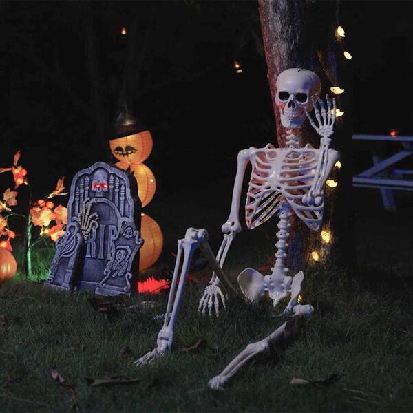 vidaXL Halloween Skelet 2 pcs Wit 85 cm PVC