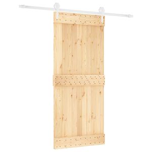 vidaXL Schuifdeur 90 x 210 cm Massief Grenenhout (Niet-Behandeld)