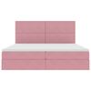 vidaXL Opslag bed met matras met matras Roze 200 x 200 cm Fluweel
