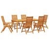 vidaXL Tuin eettafelset 7 pcs Bruin Massief Acaciahout