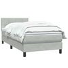 vidaXL Boxspring met matras fluweel lichtgrijs 90x220 cm