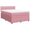 vidaXL Boxspring met matras fluweel roze 140x190 cm