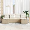 vidaXL Tuin Sofa Set met kussen 6 pcs Beige en Cr&egrave;me poly rattan