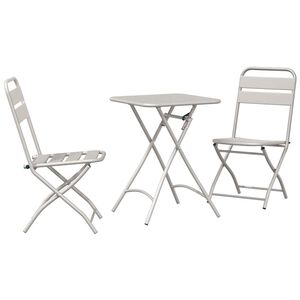 vidaXL Bistroset 3 pcs Beige Staal
