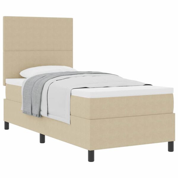 vidaXL Boxspring bed Lichtgrijs en wit. 203 x 90 x 128 cm