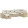 vidaXL 7-delige Loungeset met kussens poly rattan beige