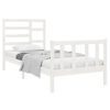 vidaXL Bedframe massief hout wit 75x190 cm