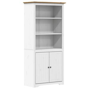 vidaXL Boekenkast BODO 82x40x173 cm massief grenenhout wit en bruin