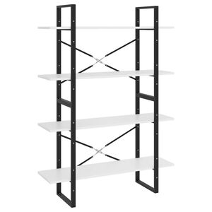 vidaXL Boekenkast met 4 schappen 100x30x140 cm bewerkt hout wit