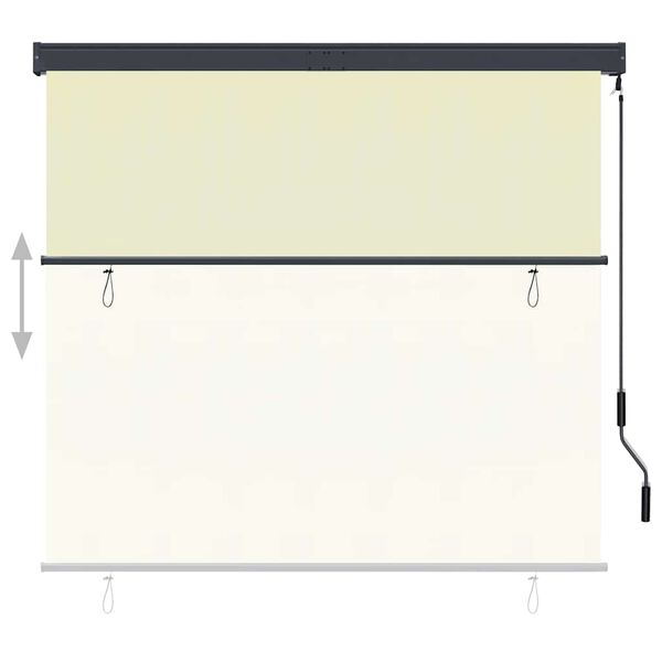 vidaXL Rolgordijn voor buiten 160x250 cm cr&egrave;me